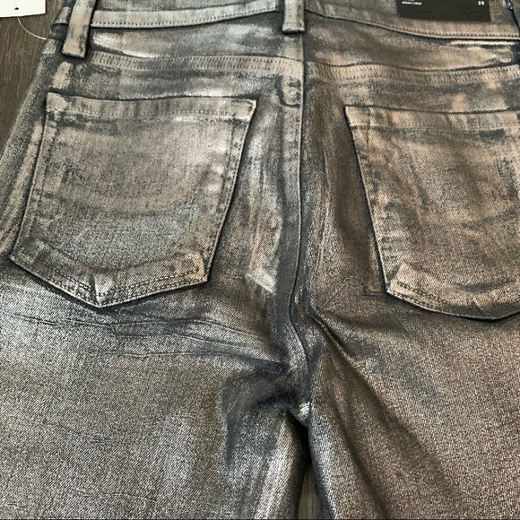 J BRAND NWT Metallic Foil Chrome Selena Jeans - Picture 4 of 14